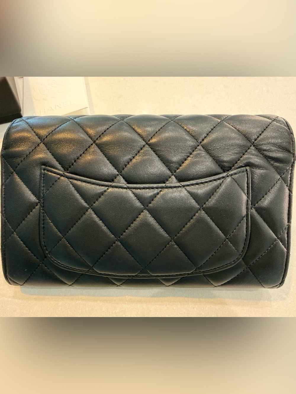 CHANEL Black Quilted Leather Wallet Clutch with Silver CC - Picture 7 of 7